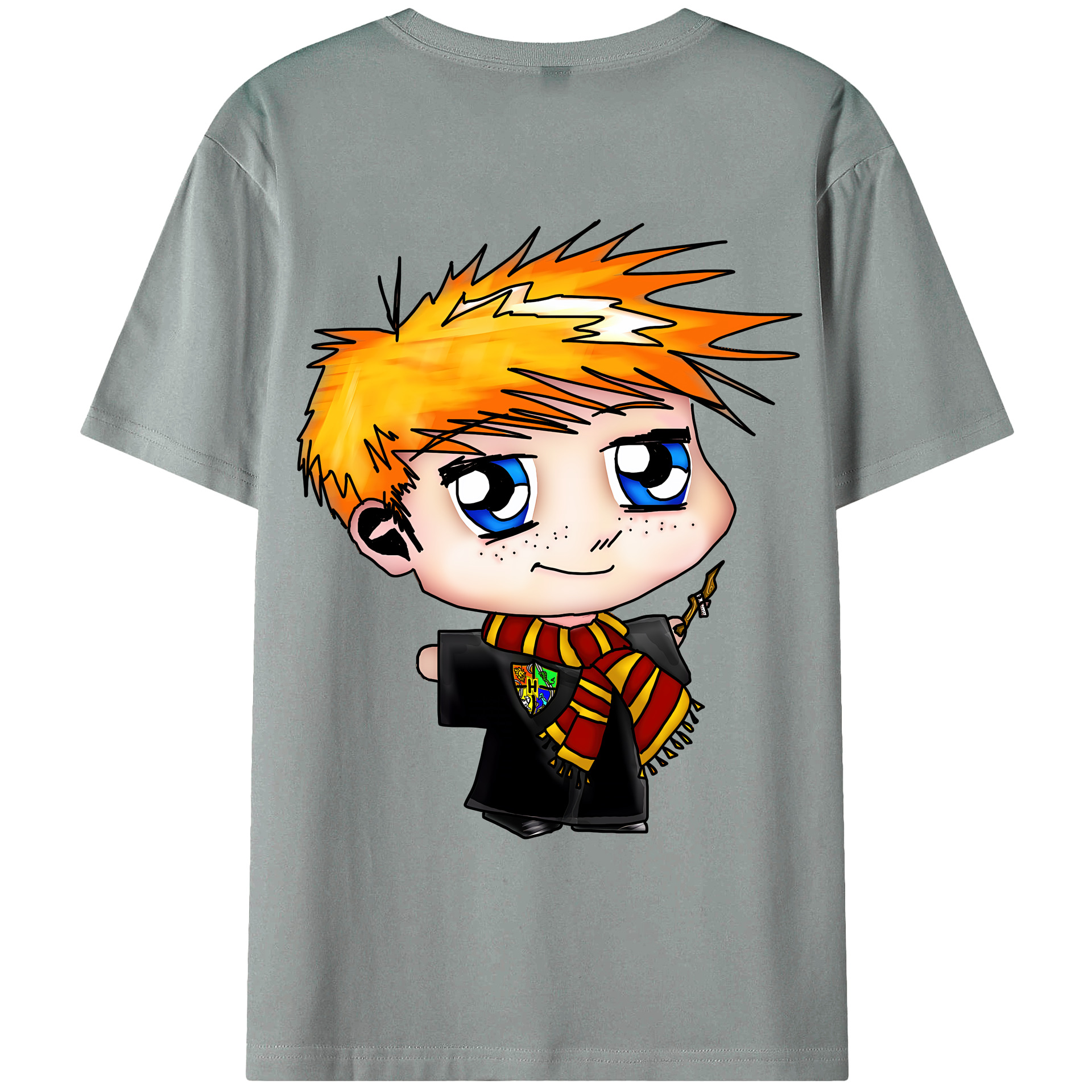 （画像用） Harry Potter ハリー・ポッターシリーズ 綿100％ メンズ半袖Tシャツ（バックプリント） 通気性